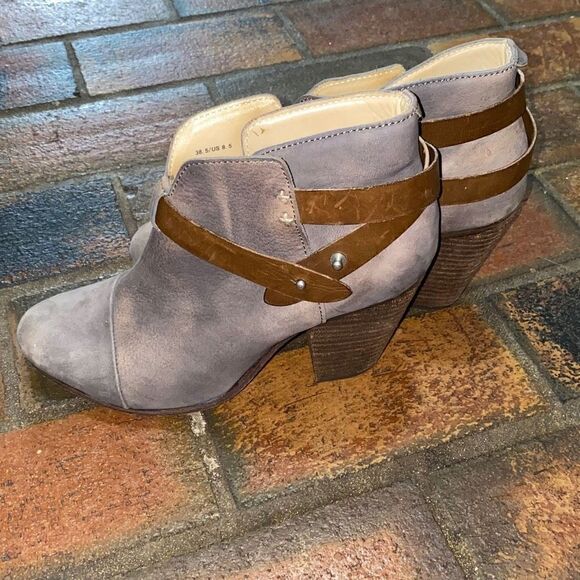 Rag & Bone New York Harrow leather distressed heeled ankle boots size 8.5 - Picture 1 of 10